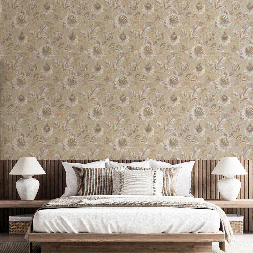 Holden Cecelia Jacobean Blush Coral Wallpaper Image 3