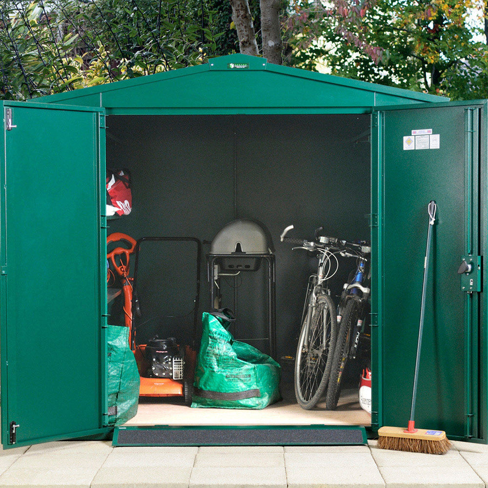 Asgard Gladiator 7 x 7ft Double Door Green High Security Apex Garden Shed Image 4