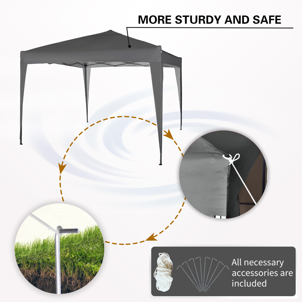Grey Pop Up Outdoor Gazebo 3 x 3m Image 6