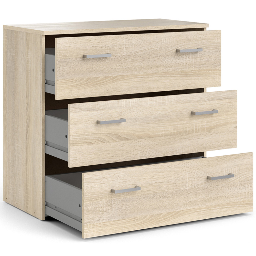 Florence Space 3 Drawer Oak Chest of Drawers Image 4
