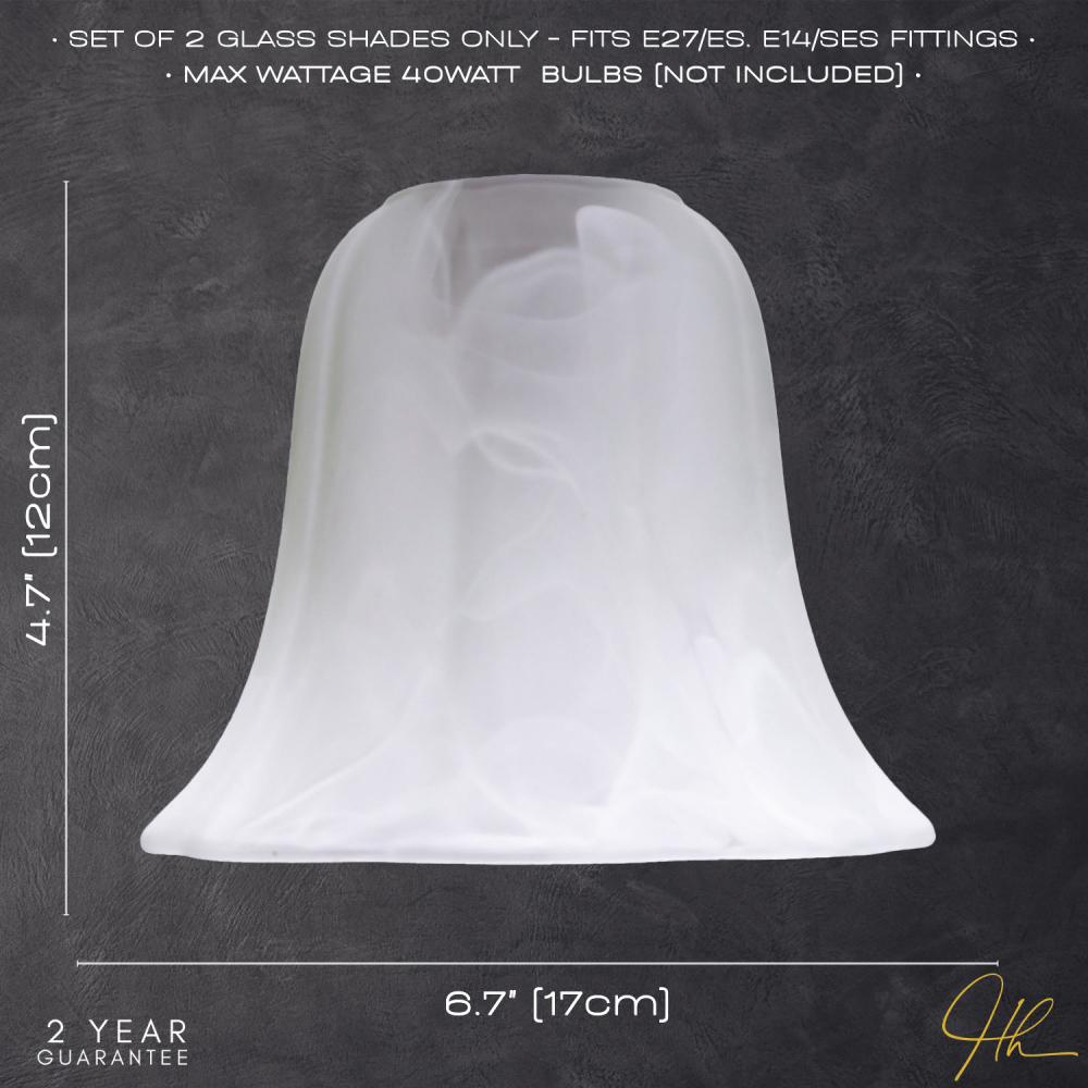 Happy Homewares White Alabaster Glass Shade 2 Pack Image 8