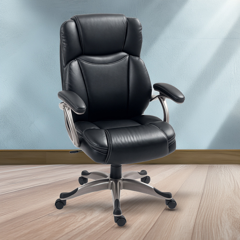 Portland Black PU Leather Tilting Executive Office Chair Image 1