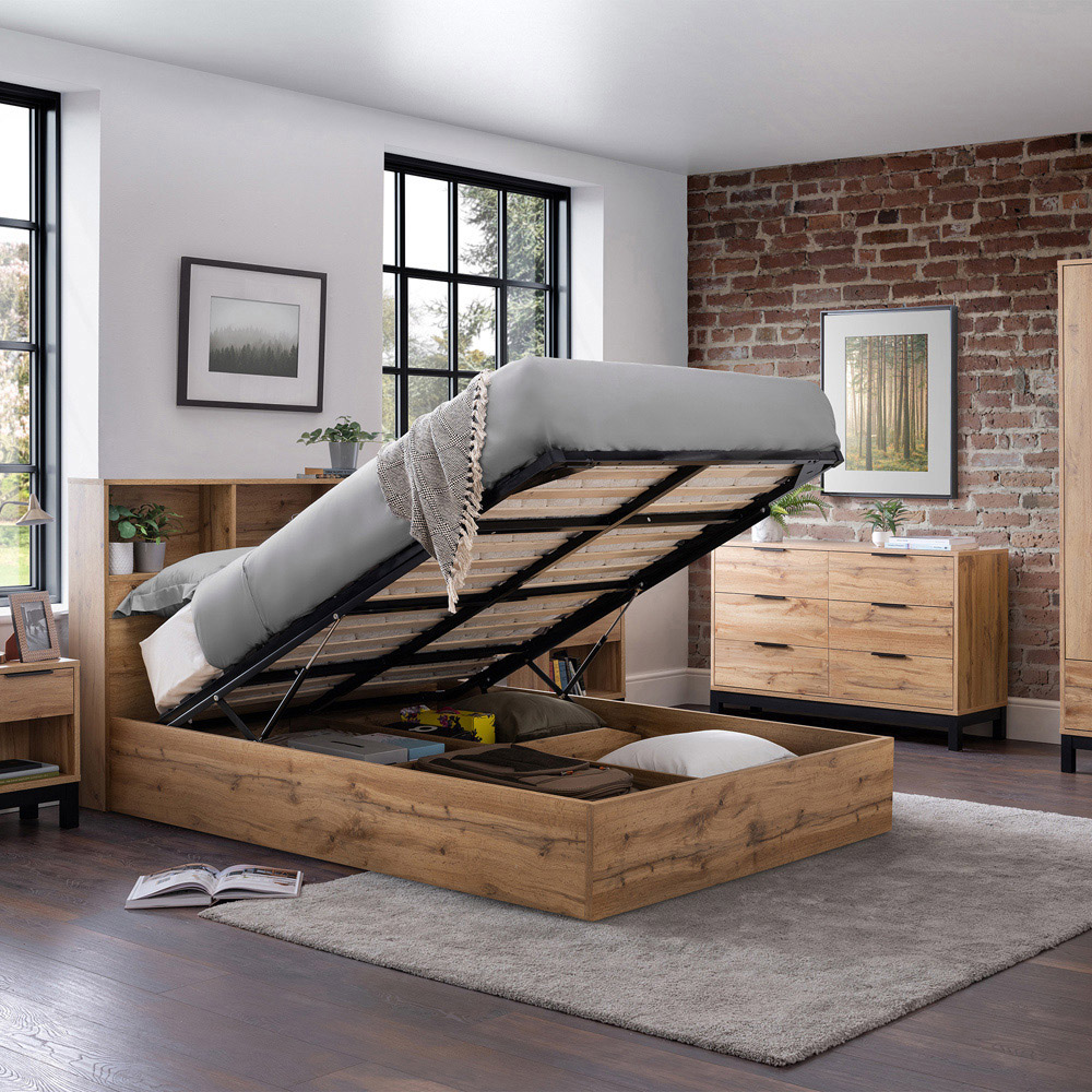 Julian Bowen Bali Single Light Oak Storage Ottoman Bed Image 9