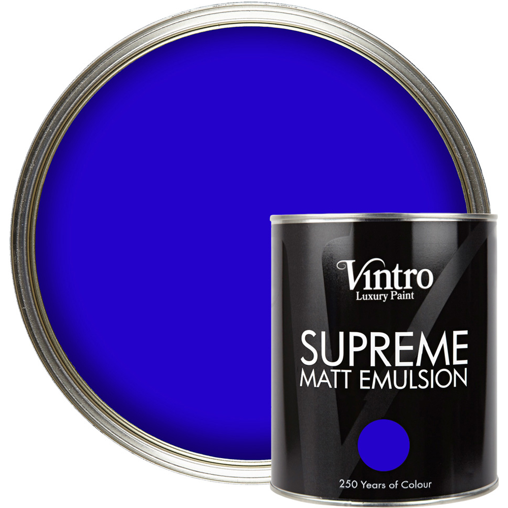 Vintro Paint Ultramarine Matt Emulsion Interior Paint 1L Image 1