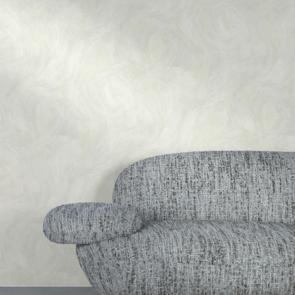 Grandeco Serra Rustic Limewash Chalk Distressed Plaster Effect Textured Light Grey Pearl Wallpaper Image 3
