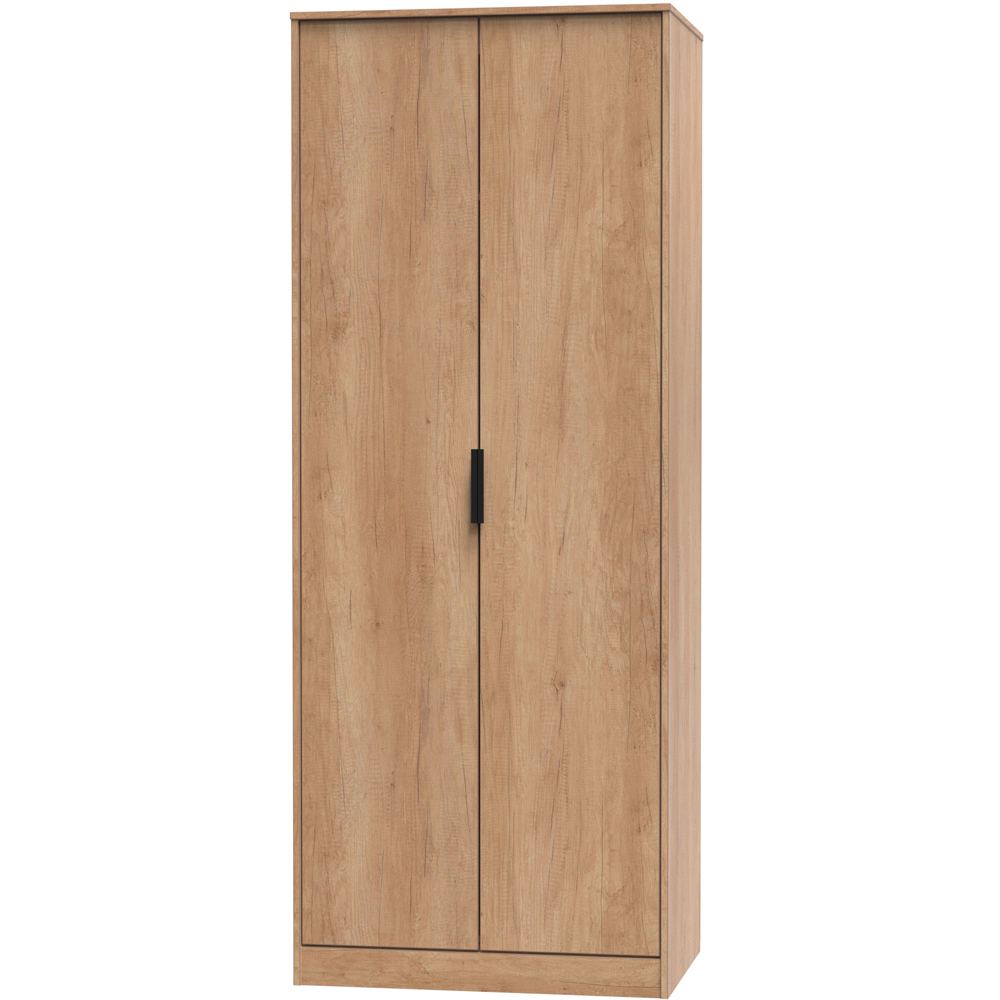 Crowndale Hong Kong 2 Door Nebraska Oak Tall Wardrobe Ready Assembled Image 2