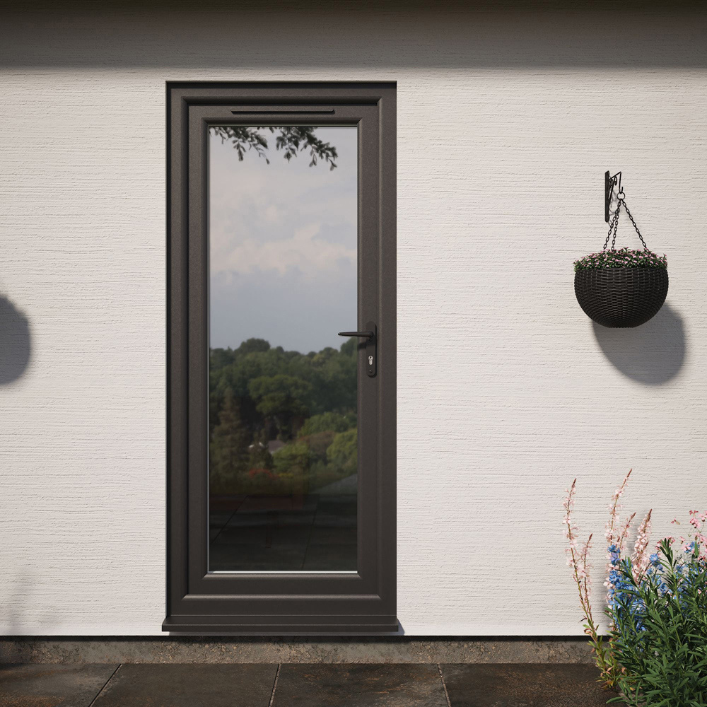 Crystal Black and White Full Glass LH Open Clear Triple Glazed Door 890 x 2090mm Image 4