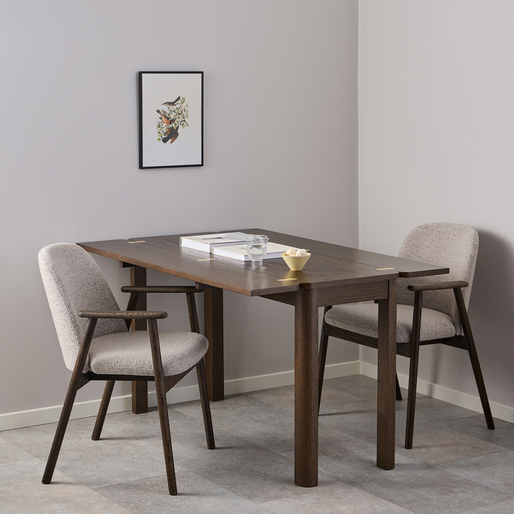 Florence Leo Set of 2 Beige Monza Fabric Dining Chair with Armrest Image 9