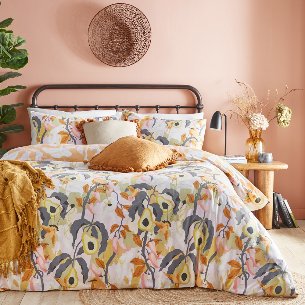 furn. Huerta Super King Multicolour Tropical Duvet Cover Set Image 4