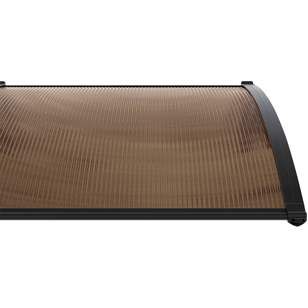 Living and Home Large Brown Curved Door Window Canopy Image 6
