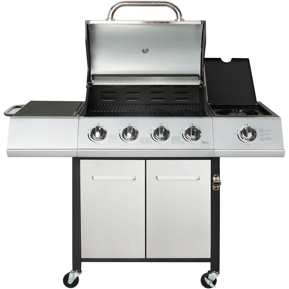 Charles Bentley Premium 4 + 1 Burner Gas BBQ Silver Image 4