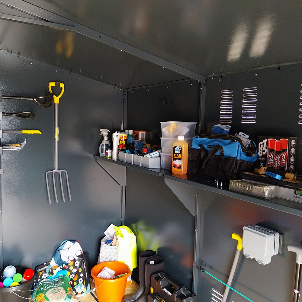 Asgard Garrison Secured by Design 10 x 11ft Grey Metal Workshop Shed with Floor and 5 Point Locking Image 7