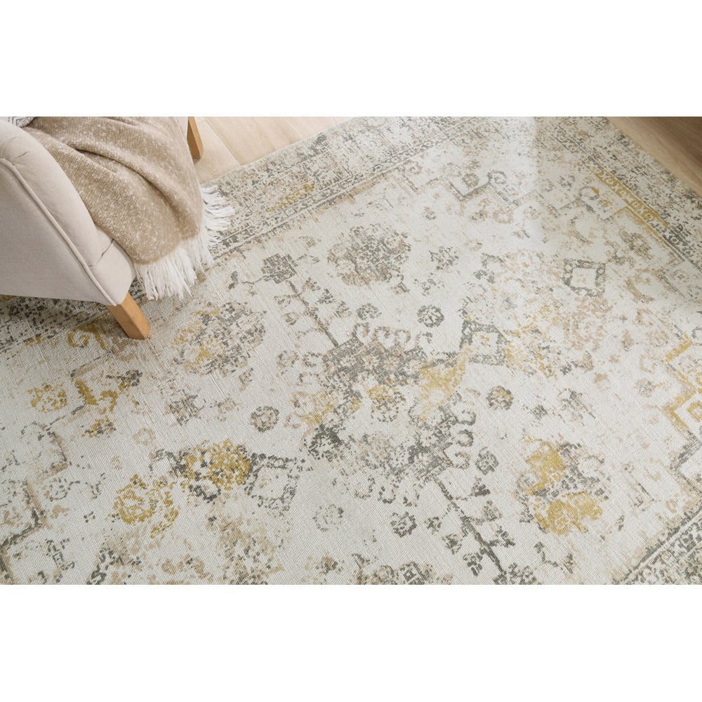 Origins Vogue Light Grey and Ochre Rug 160 x 230cm Image 3