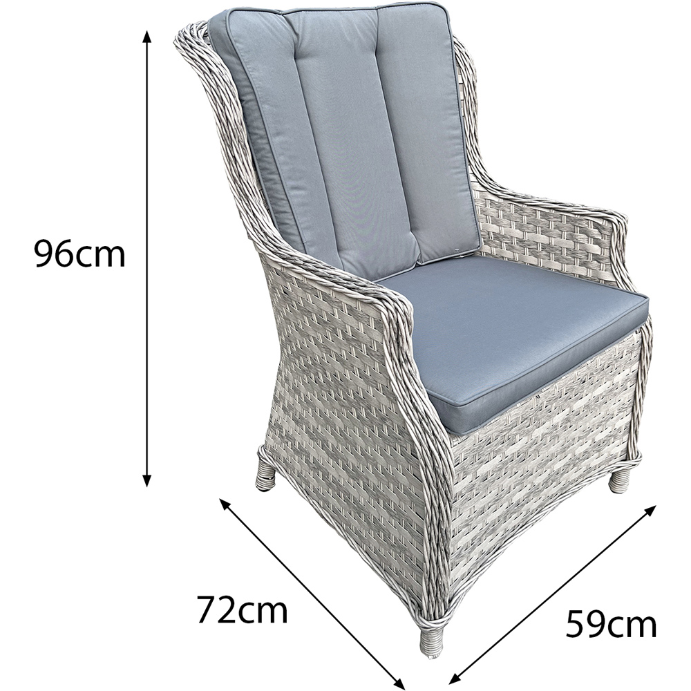 Oseasons Knightsbridge 6 Seater Rattan Dining Set Dove Grey Image 4