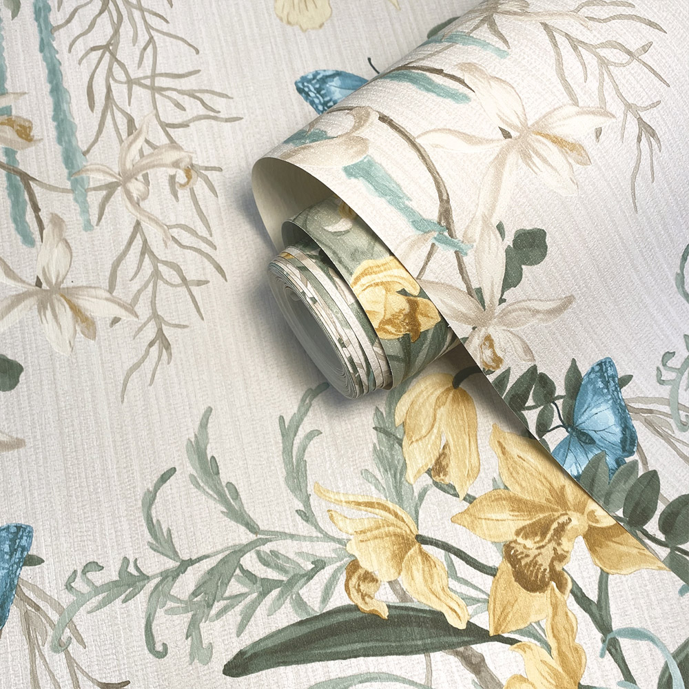 Belgravia Decor Suki  Green and Yellow Wallpaper Image 2