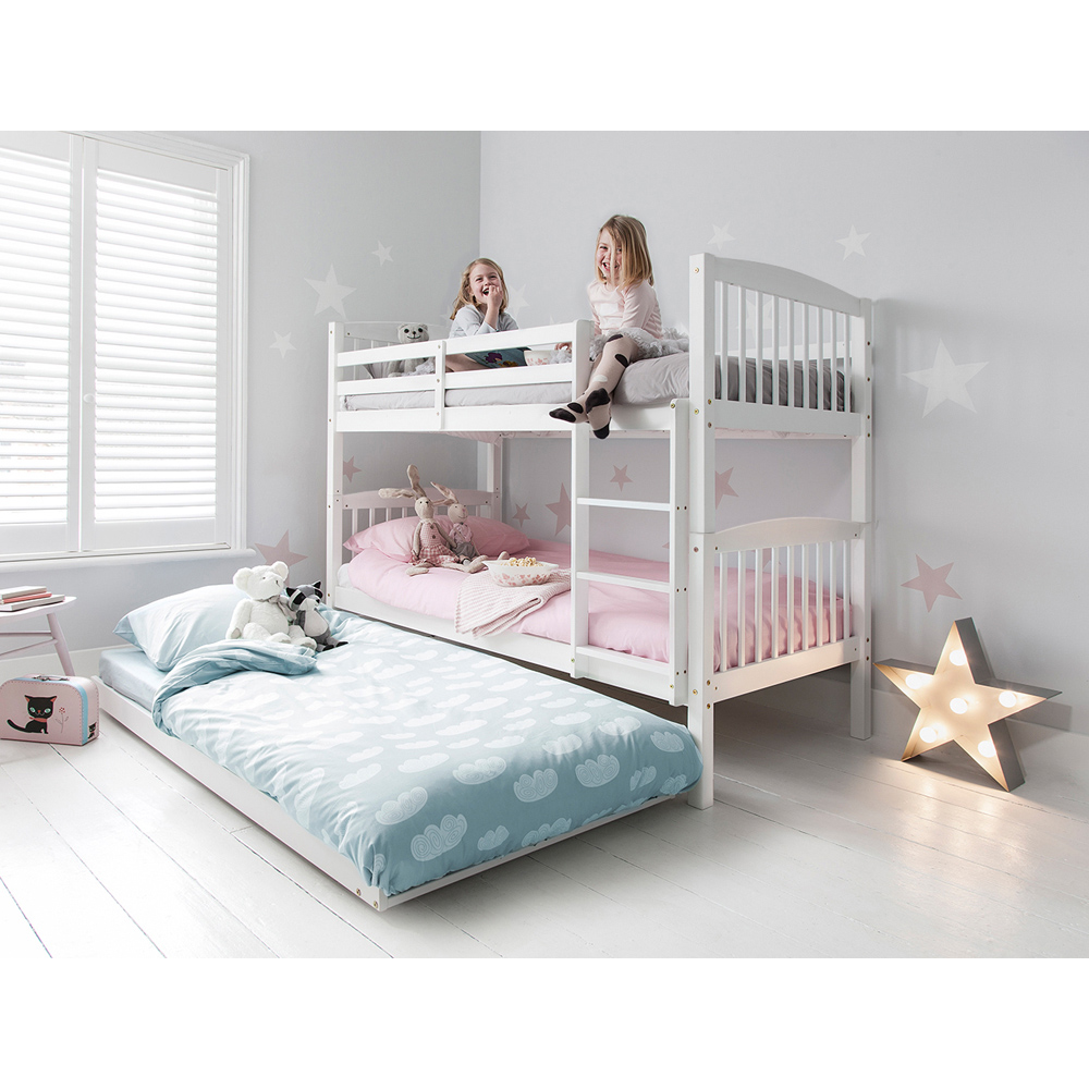 Noa and Nani Brighton White Bunk Bed with Trundle | Homebase
