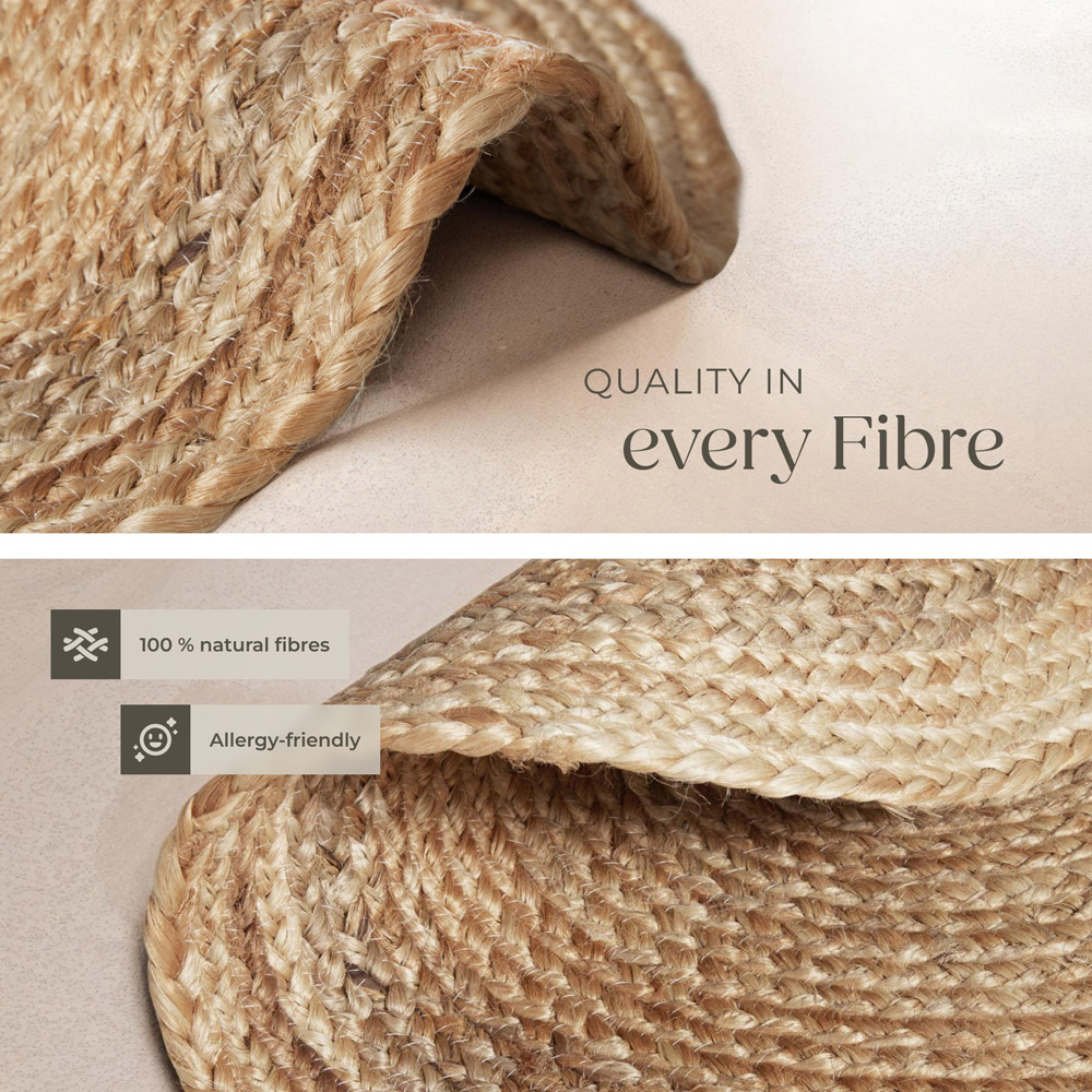tectake Glim Jute Round Rug 60 x 60 x 0.5cm Image 5