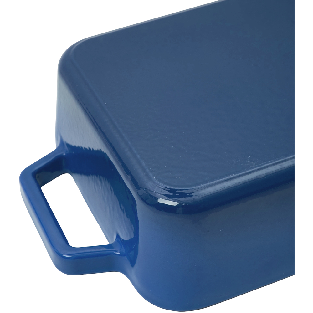 Living and Home 3.2L Blue Enamelled Cast Iron Rectangular Baking Dish Image 5