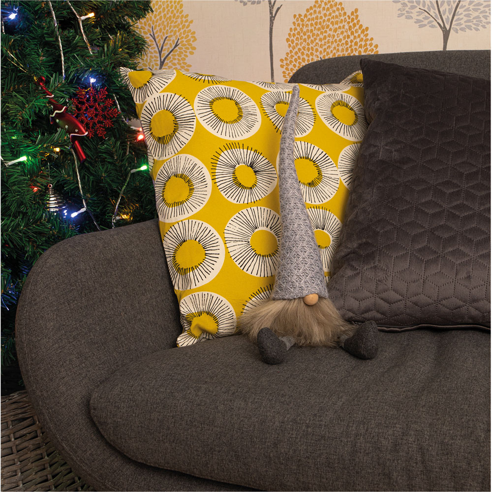 St Helens Grey Hat Fabric Santa Gonk Christmas Decoration Image 4