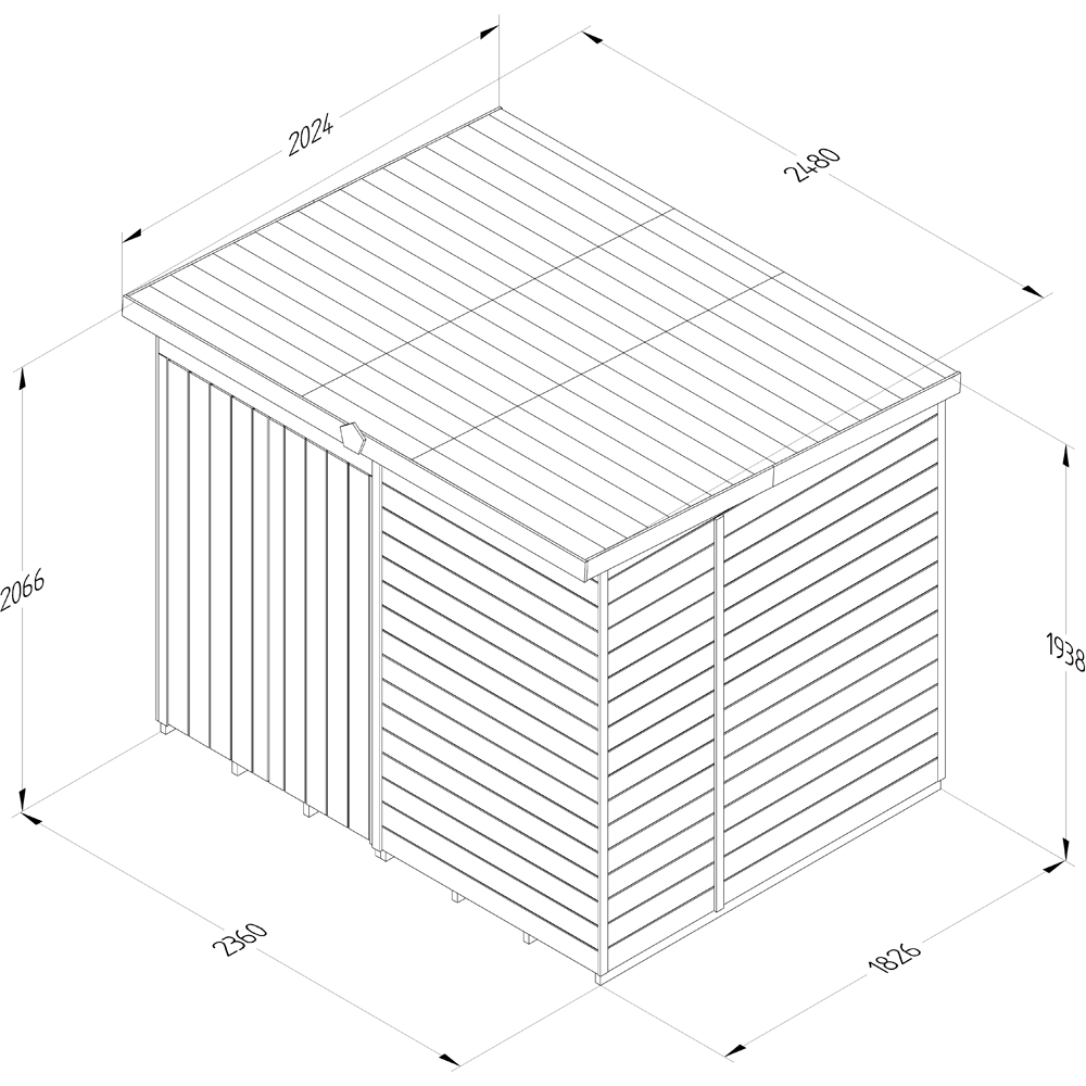 Forest Garden Timberdale 8 x 6ft Pent Shed Image 9