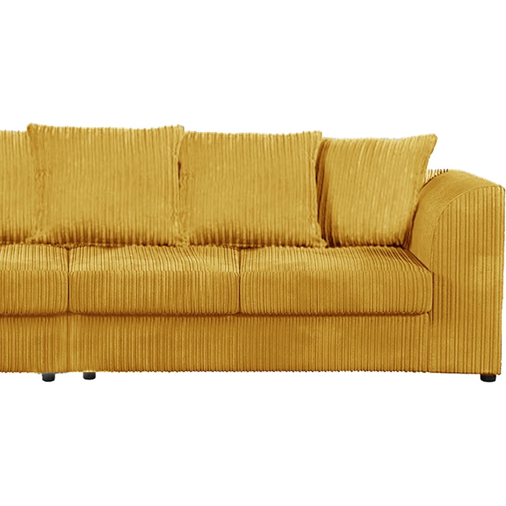 Luxor 4 Seater Mustard Jumbo Cord Scatter Back Sofa Image 4