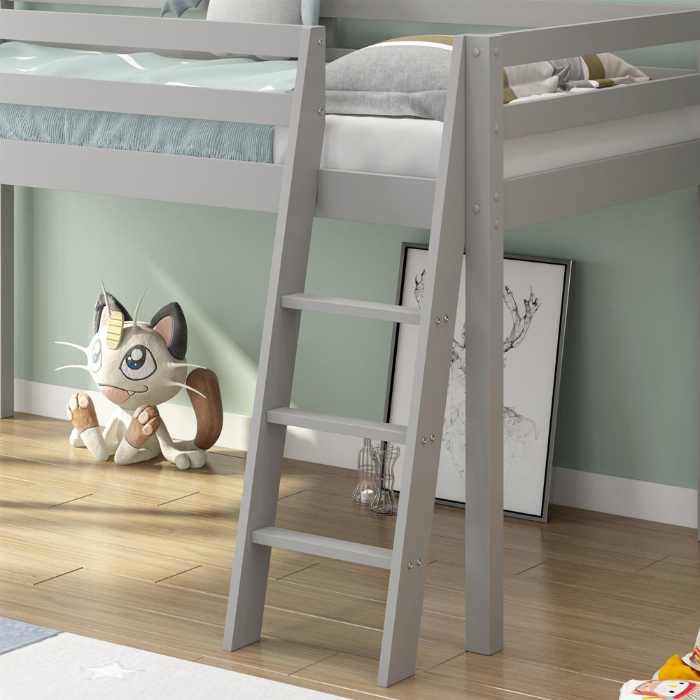Portland Single Grey Wooden Mid Sleeper Image 2