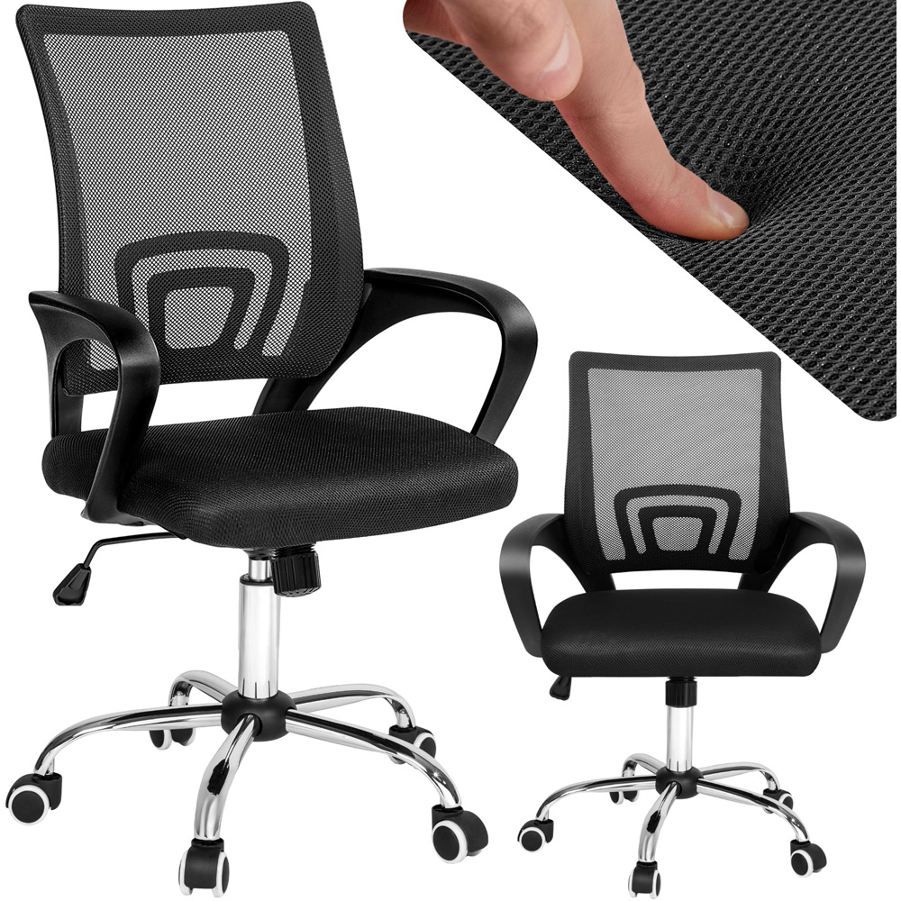 tectake Marius Black Padded Office Chair Image 2