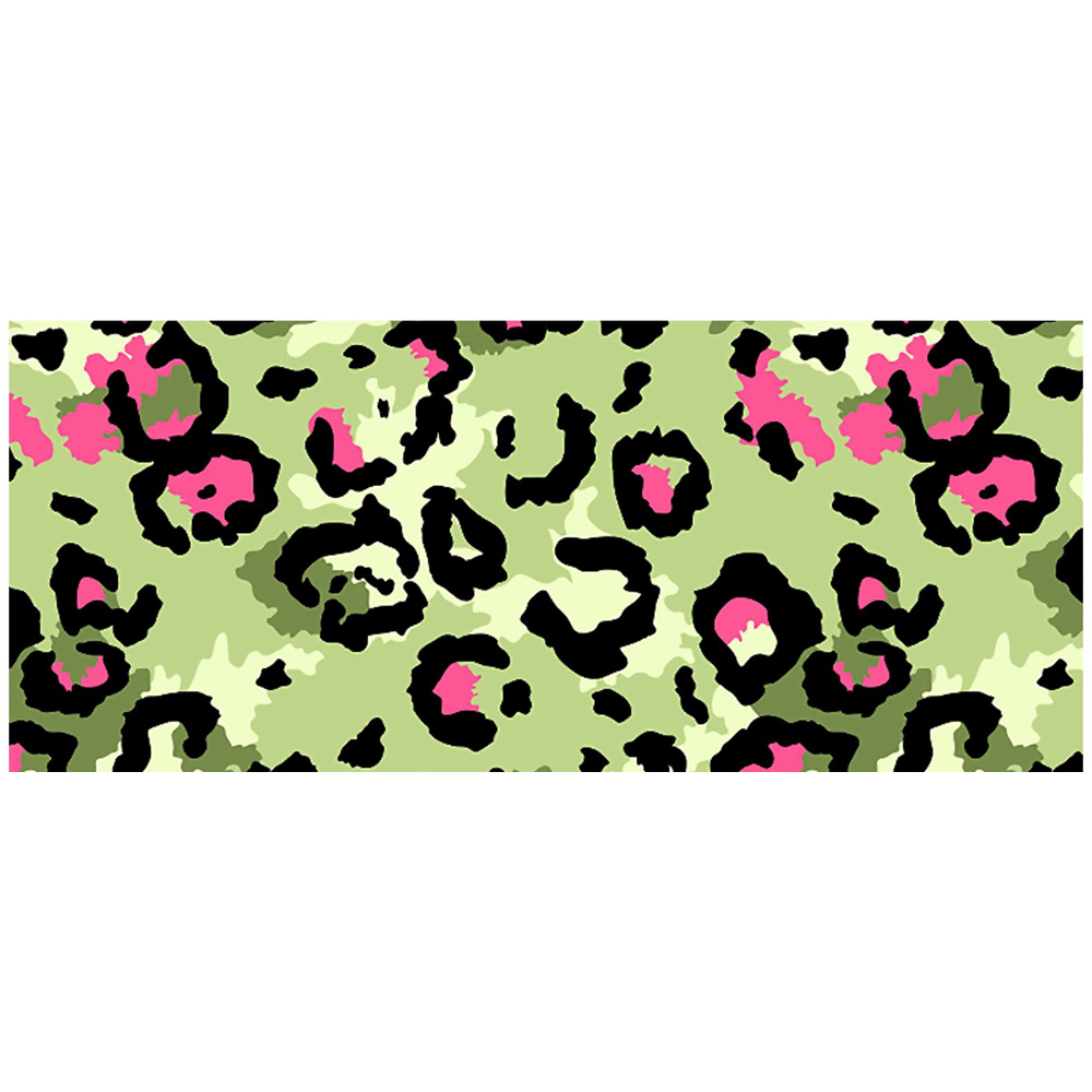 Warren Reed Designer Green and Pink Leopard Print Glass Bathroom Splashback 25 x 60cm Image 2