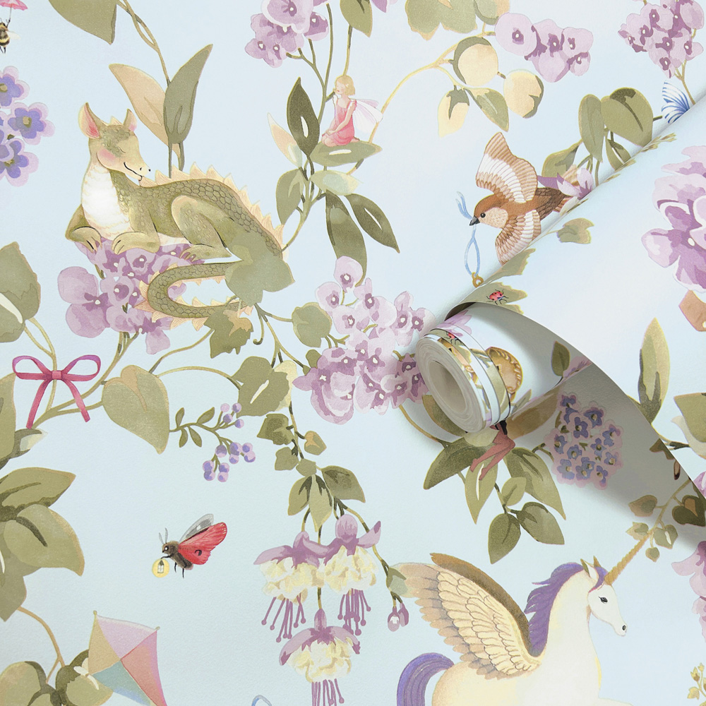 Holden Decor Away with the Fairies Sky Blue Wallpaper Image 2