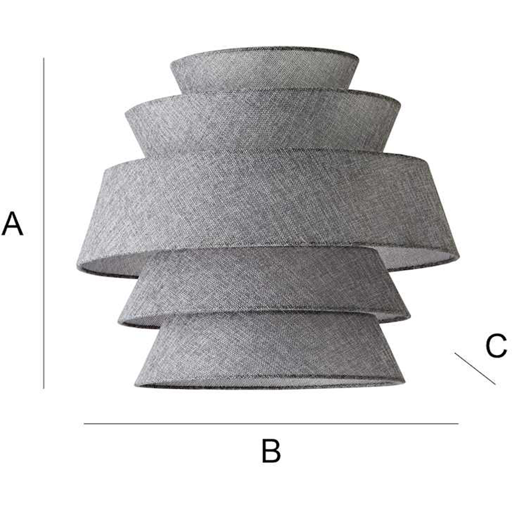 ValueLights Valerie 5 Tier Grey Linen Ceiling Lamp Shade Image 7