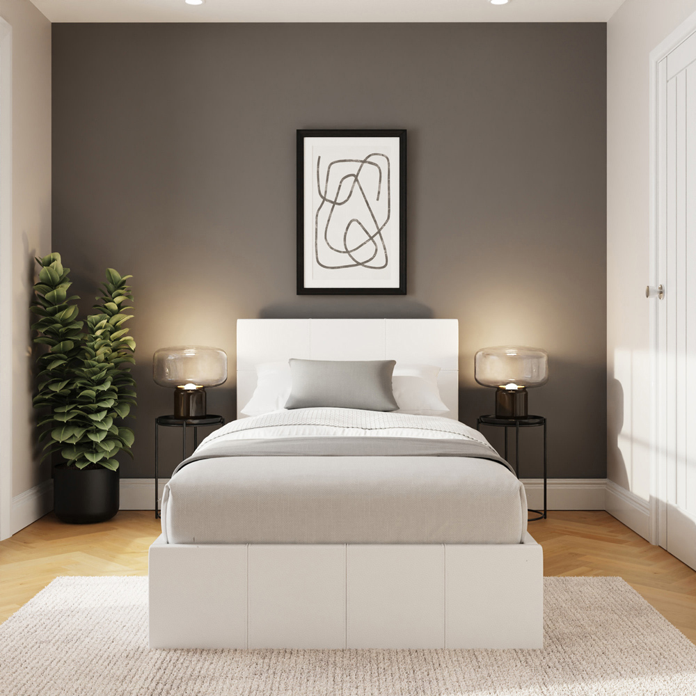 GFW Single White End Lift Ottoman Bed Image 8