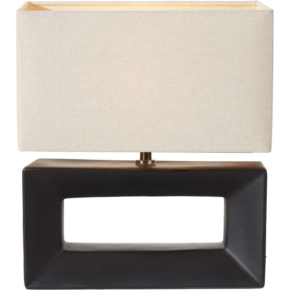 Pacific Lifestyle Block Black Ceramic Rectangular Table Lamp Image 3