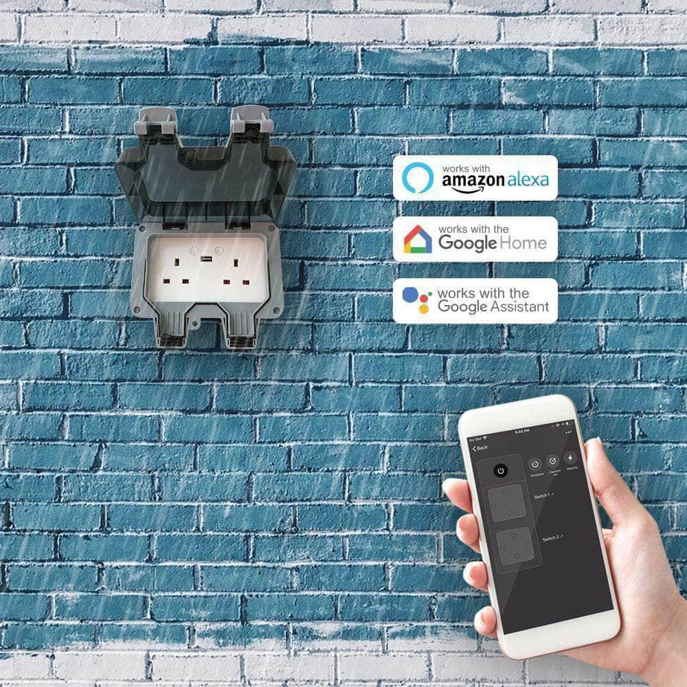Lighting Legends Smart Wi-Fi Outdoor Double UK Plug Socket with USB Image 2
