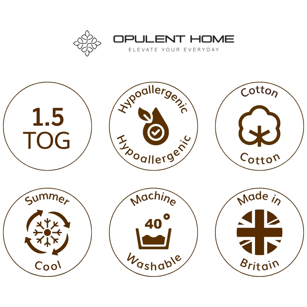 Opulent Home Super King Size White Summer Cotton Duvet 1.5 Tog Image 9