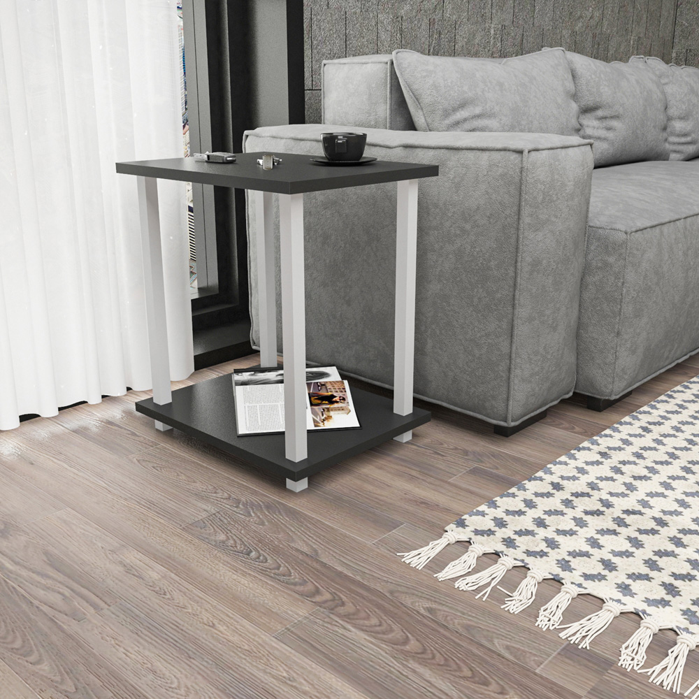 Decorotika Gurnee White and Anthracite Side Table Image 5