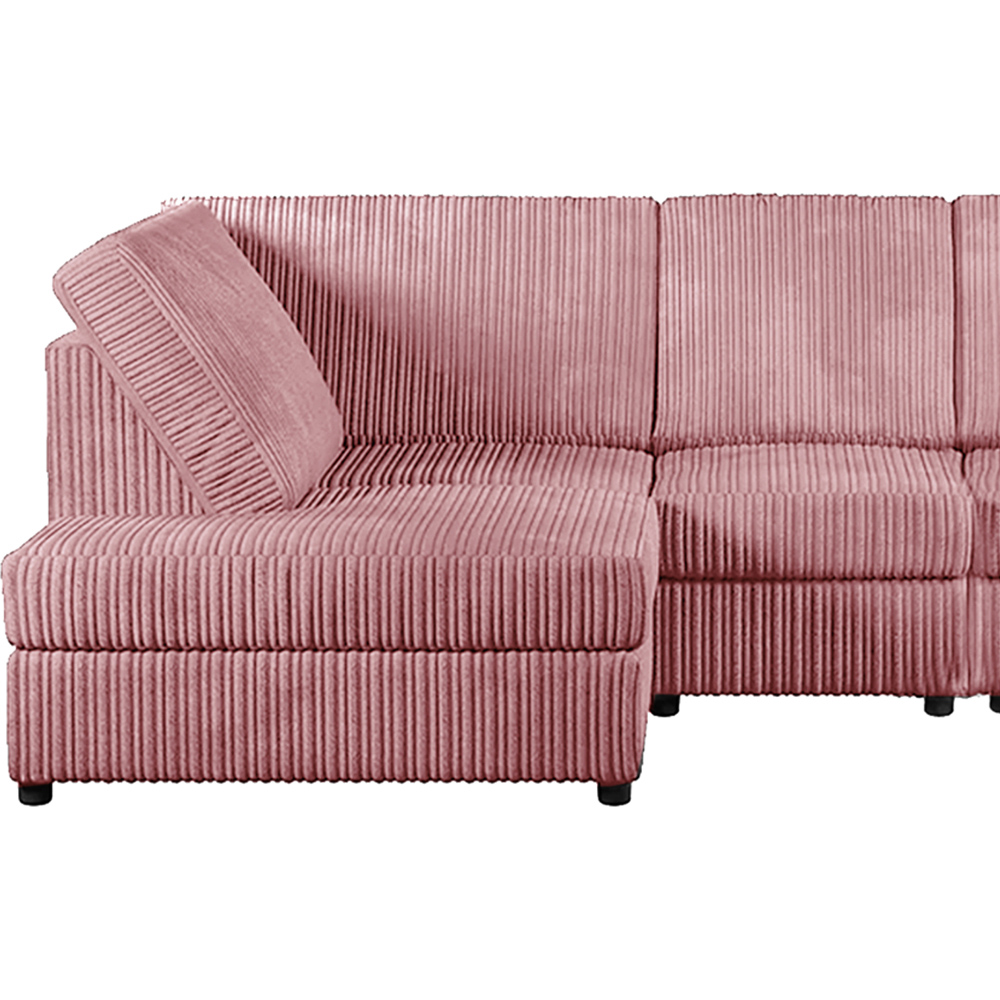 Luxor 4 Seater Pink Jumbo Cord Left Hand Facing Full Back L Shaped Corner Sofa Set Image 4