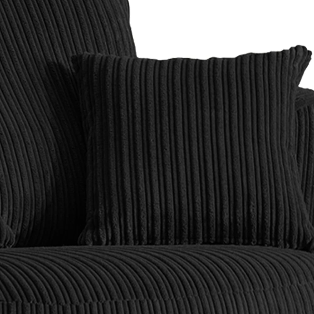 Portland Luxor Black Jumbo Cord Swivel Chair Image 3