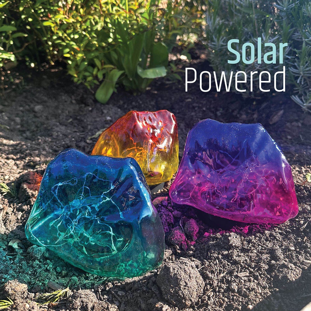 Gardenkraft Solar Rock Stone Light 3 Pack Image 7