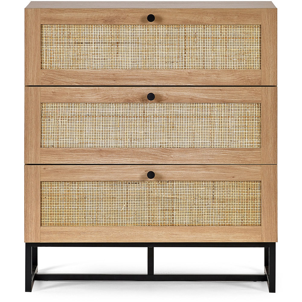 Julian Bowen Padstow 3 Drawer Oak Chest of Drawers Image 4