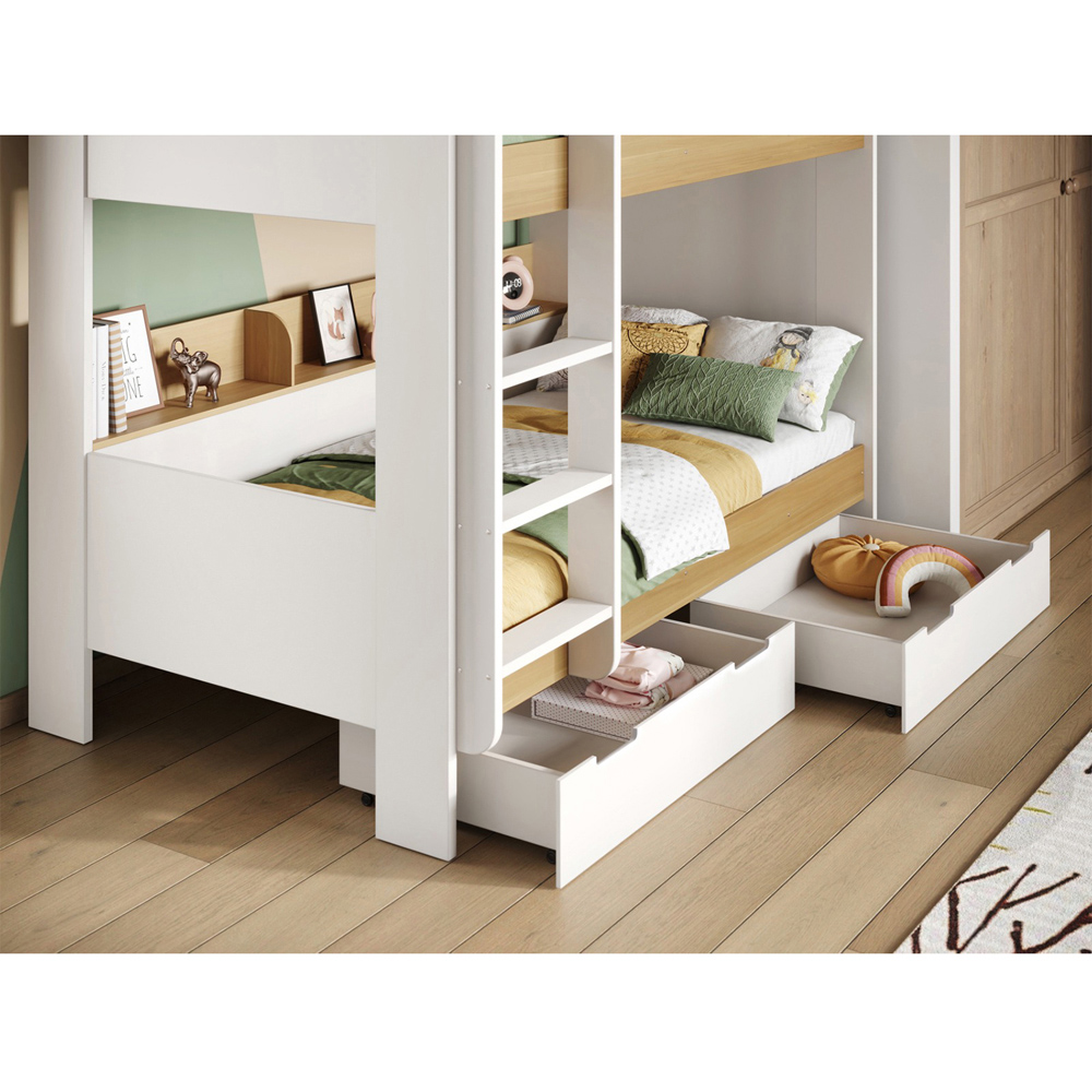 Flair Eddie Oak Wooden Storage Bunk Bed Image 5