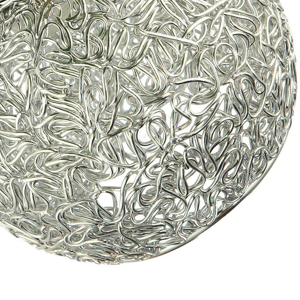 Happy Homewares Silver Round Twisted Wire Mesh Metal Lamp Shade Image 4