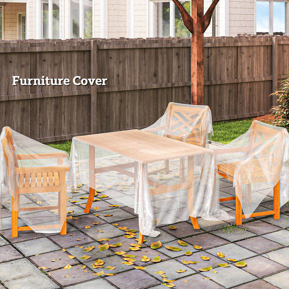 Outsunny 6 x 10m Clear UV Resistant Waterproof Plastic Polytunnel Greenhouse Cover Image 4