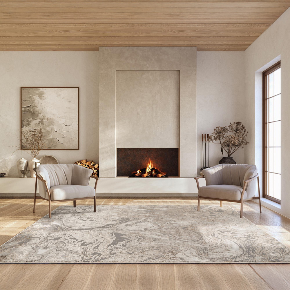 Desire Rugs Elysium Modern Abstract Action Metallic Astral Gold Rug 60 x 220cm Image 5