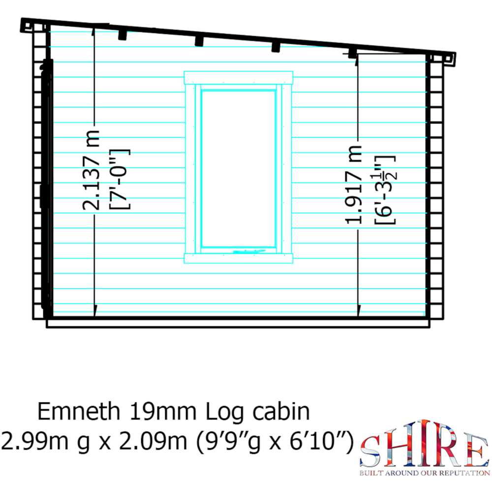 Shire Emneth 10 x 7ft Double Door Log Cabin Image 9