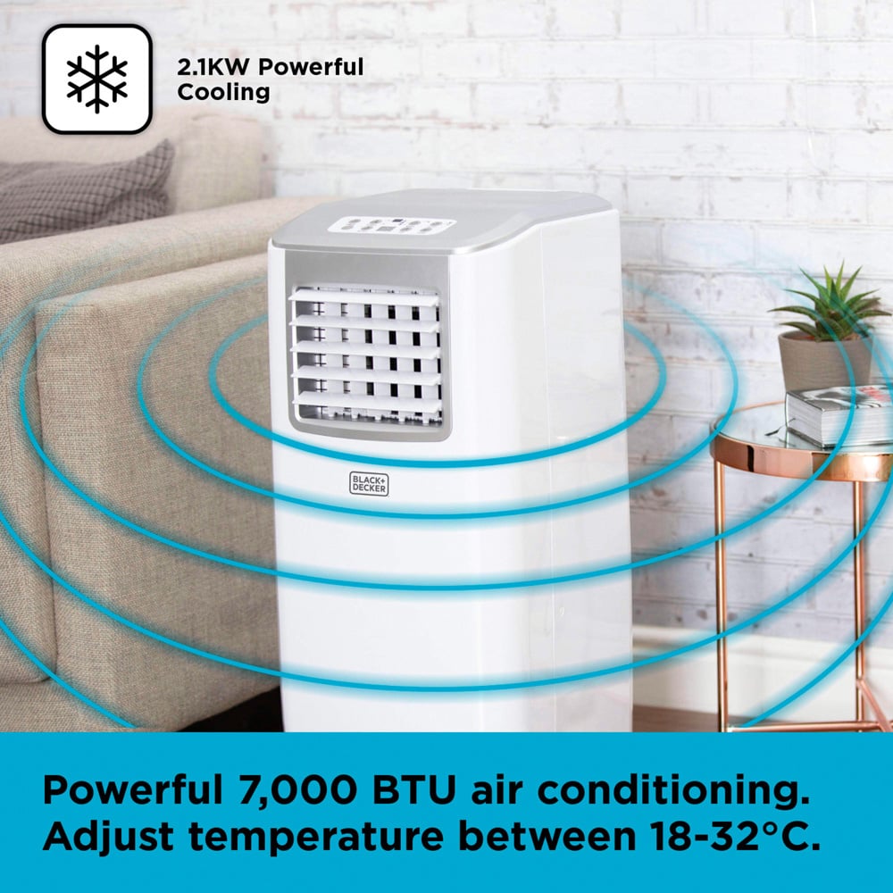 BLACK+DECKER White 3 in 1 7000BTU Portable Air Conditioner Image 4