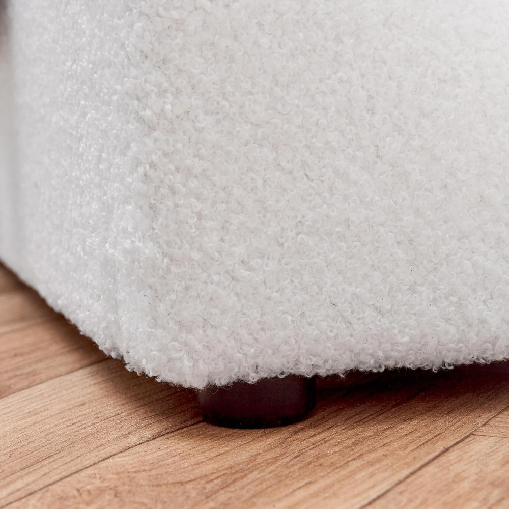 Home Treats King Size Boucle and White Plush Ottoman Storage Bed Image 4
