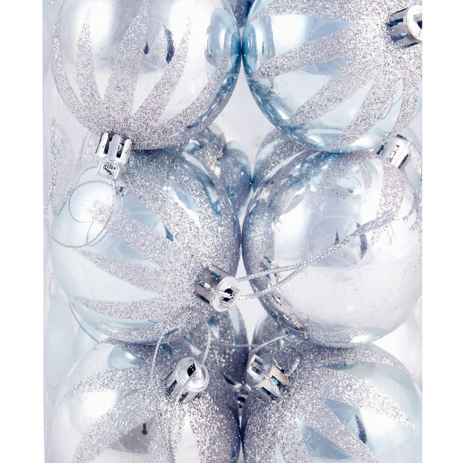 Pack of 12 Angel Whispers Baubles - Silver Image 2