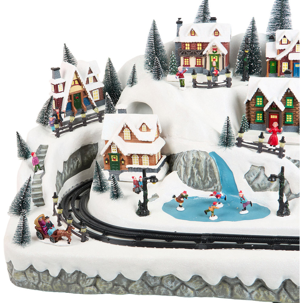 Christmas LED Village with Train Scene Image 3