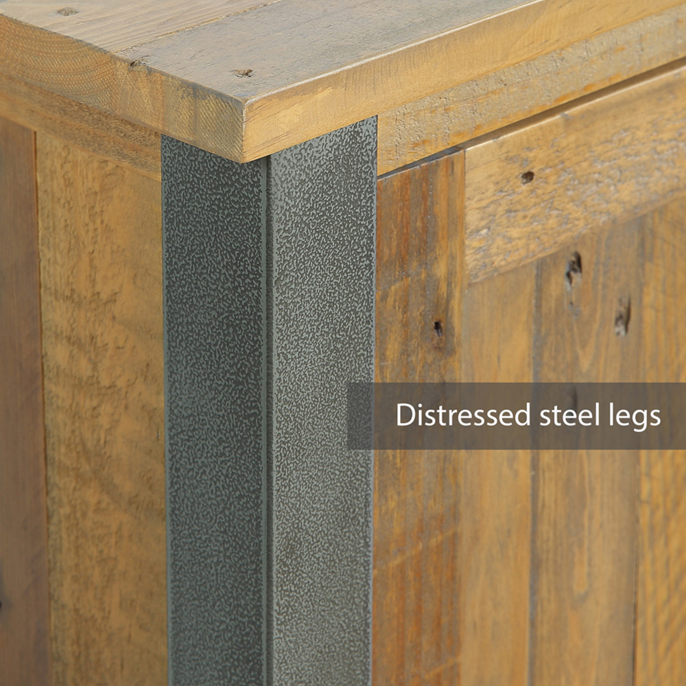 Baumhaus Urban Elegance 5 Shelf Reclaimed Wood Shoe Cabinet Image 6