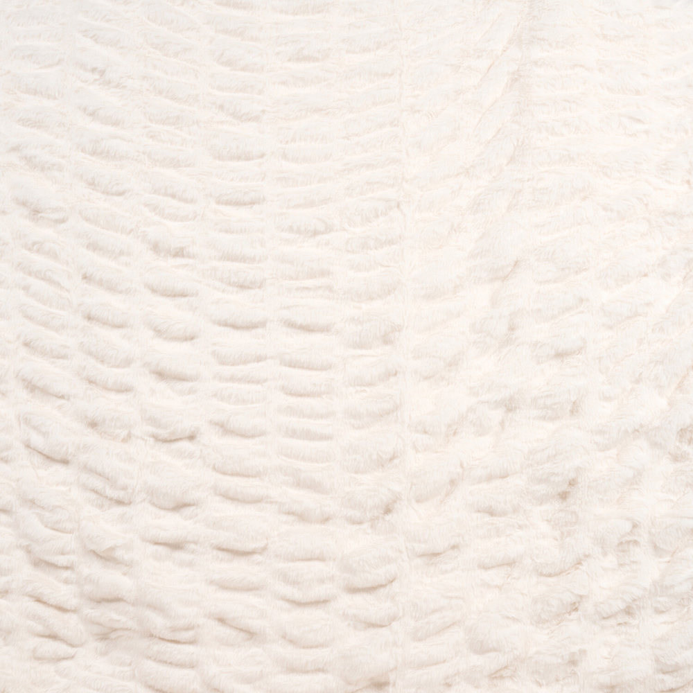 Extra Large Seersucker Faux Fur Throw White Image 5